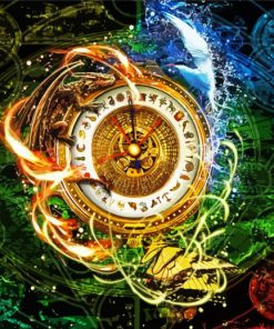 Abstract The Golden Compass Diamond Painting