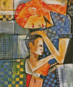 Abstract Cubism Asian Mother And Child Diamond Paintings