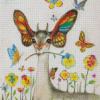 Aesthetic Deer With Butterfly Diamond Paintings