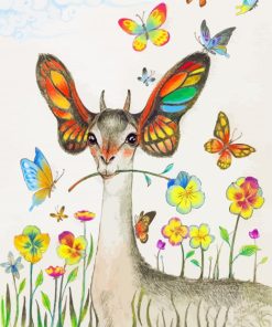 Aesthetic Deer With Butterfly Diamond Painting