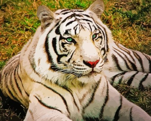 Aesthetic Albino Tiger Diamond Painting