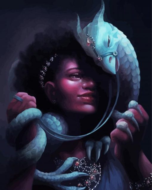 Aesthetic Dragon And Woman Diamond Painting