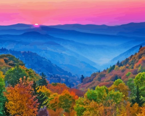 Appalachian Mountains At Sunset Diamond Painting