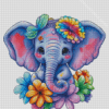 Floral Elephant Baby Diamond Paintings