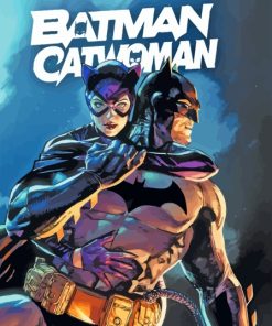 Batman With Catwoman Cartoon Poster Diamond Painting