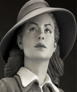 Black And White Ingrid Bergman Diamond Painting