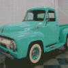Blue 1954 Ford F100 Truck Diamond Paintings
