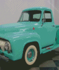Blue 1954 Ford F100 Truck Diamond Paintings