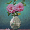 Camellia Flowers Vase Diamond Paintings