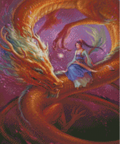 Chinese Dragon And Woman Diamond Paintings
