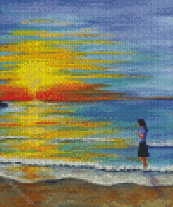 Cool Sunrise On Beach Diamond Paintings