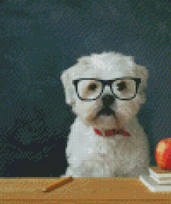 Dog Wearing Glasses Diamond Paintings