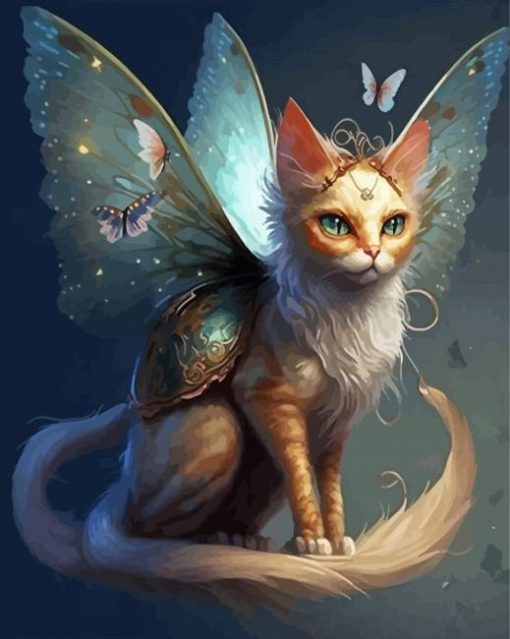 Elf Cat With Wings Diamond Painting