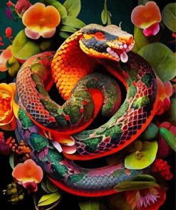 Floral Snake Diamond Painting