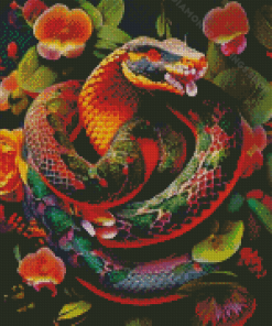 Floral Snake Diamond Paintings