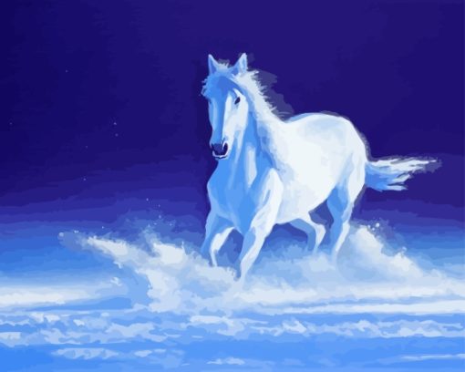 Horse Snow Diamond Painting