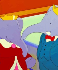 King Babar Elephant And Queen Celeste Diamond Painting
