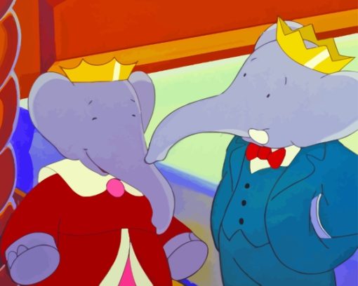 King Babar Elephant And Queen Celeste Diamond Painting