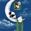 Pandas On Moon Art Diamond Painting