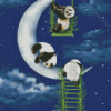 Pandas On Moon Art Diamond Paintings