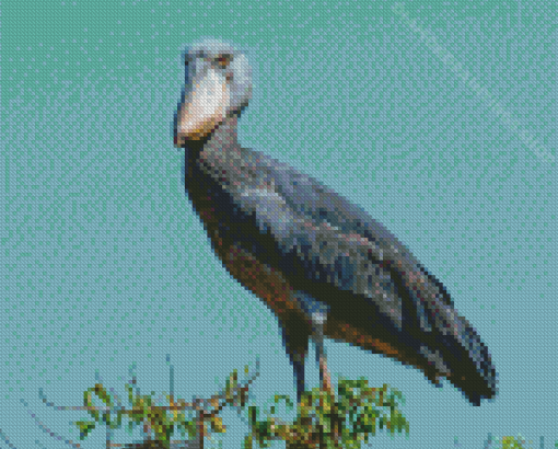 Shoebill On Tree Diamond Paintings