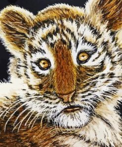 Sweet Baby Face Tiger Art Diamond Painting