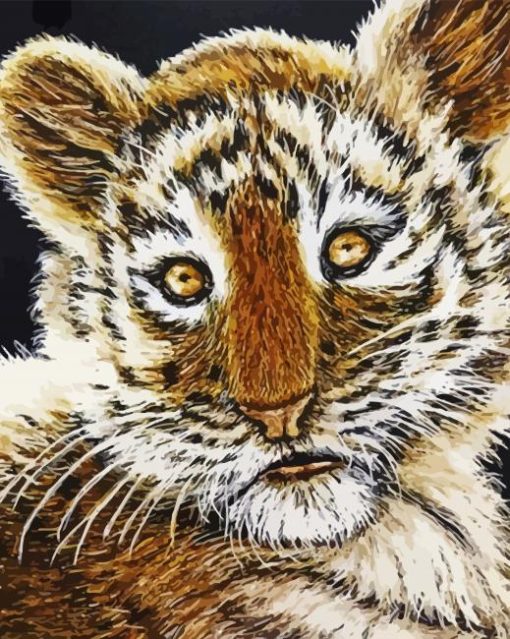 Sweet Baby Face Tiger Art Diamond Painting