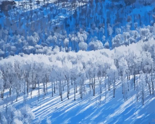 Winter Aspen Trees Forest Diamond Painting