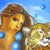 Woman And Tiger Luc Genot Diamond Painting