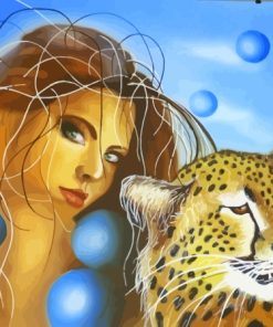 Woman And Tiger Luc Genot Diamond Painting