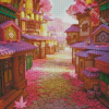 Pink Anime Cherry Blossom Diamond Paintings