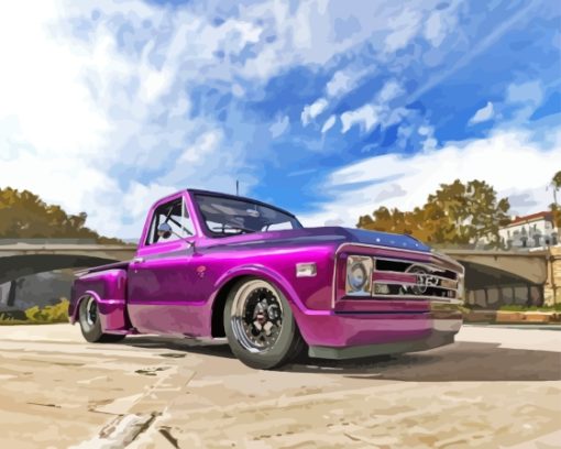 Candy Purple Truck Diamond Painting