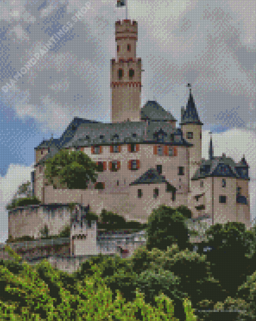 Marksburg Castle In Braubach Germany Diamond Paintings