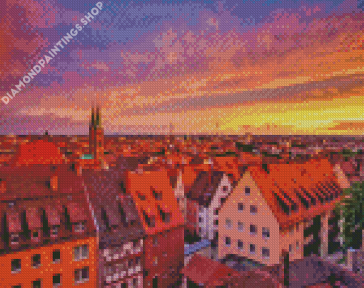 Nuremberg Germany City At Sunset Diamond Paintings