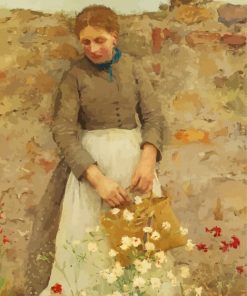 Woman With Flowers Henry Scott Tuke Diamond Painting