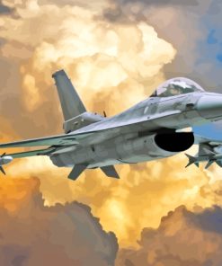 F 16 Fighting Falcon Aircraft Diamond Painting