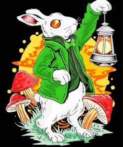 Leprechaun Rabbit Holding Lantern Art Diamond Painting