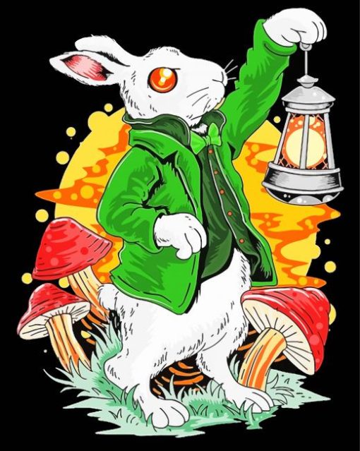 Leprechaun Rabbit Holding Lantern Art Diamond Painting
