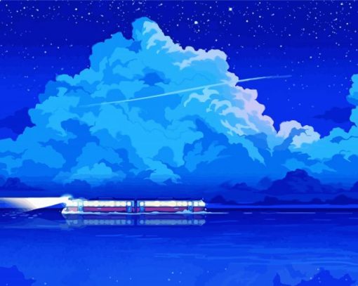 Studio Ghibli Spirited Away Train Ride At Night Diamond Painting