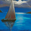 Aesthetic Sailboat During Moonlight Diamond Painting