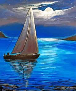 Aesthetic Sailboat During Moonlight Diamond Painting