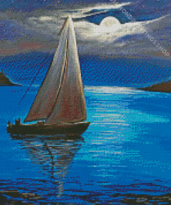 Aesthetic Sailboat During Moonlight Diamond Painting