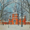 Independence Hall In Winter Diamond Painting