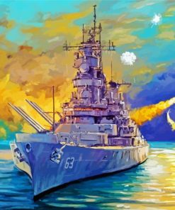 War Battleship Art Diamond Painting