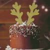 Brown Christmas Reindeer Cake Diamond Painting
