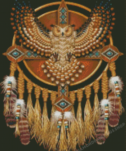 Native Indian Owl Mandala Diamond Painting