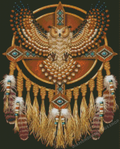 Native Indian Owl Mandala Diamond Painting