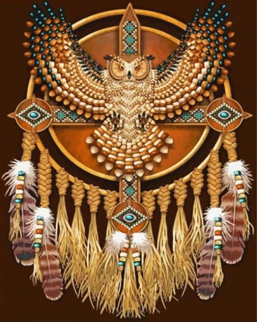 Native Indian Owl Mandala Diamond Painting