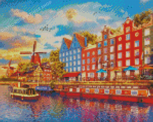 Amsterdam Canal Diamond Painting