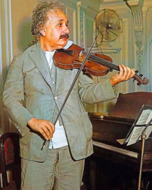 Albert Einstein With Violin Diamond Painting